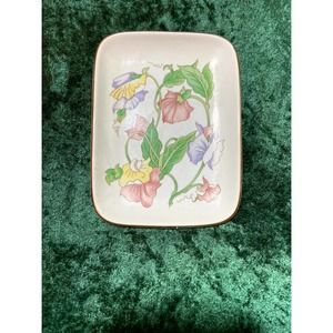 Ben Rickert Gold Trim  Dish Flora Vintage Japan
